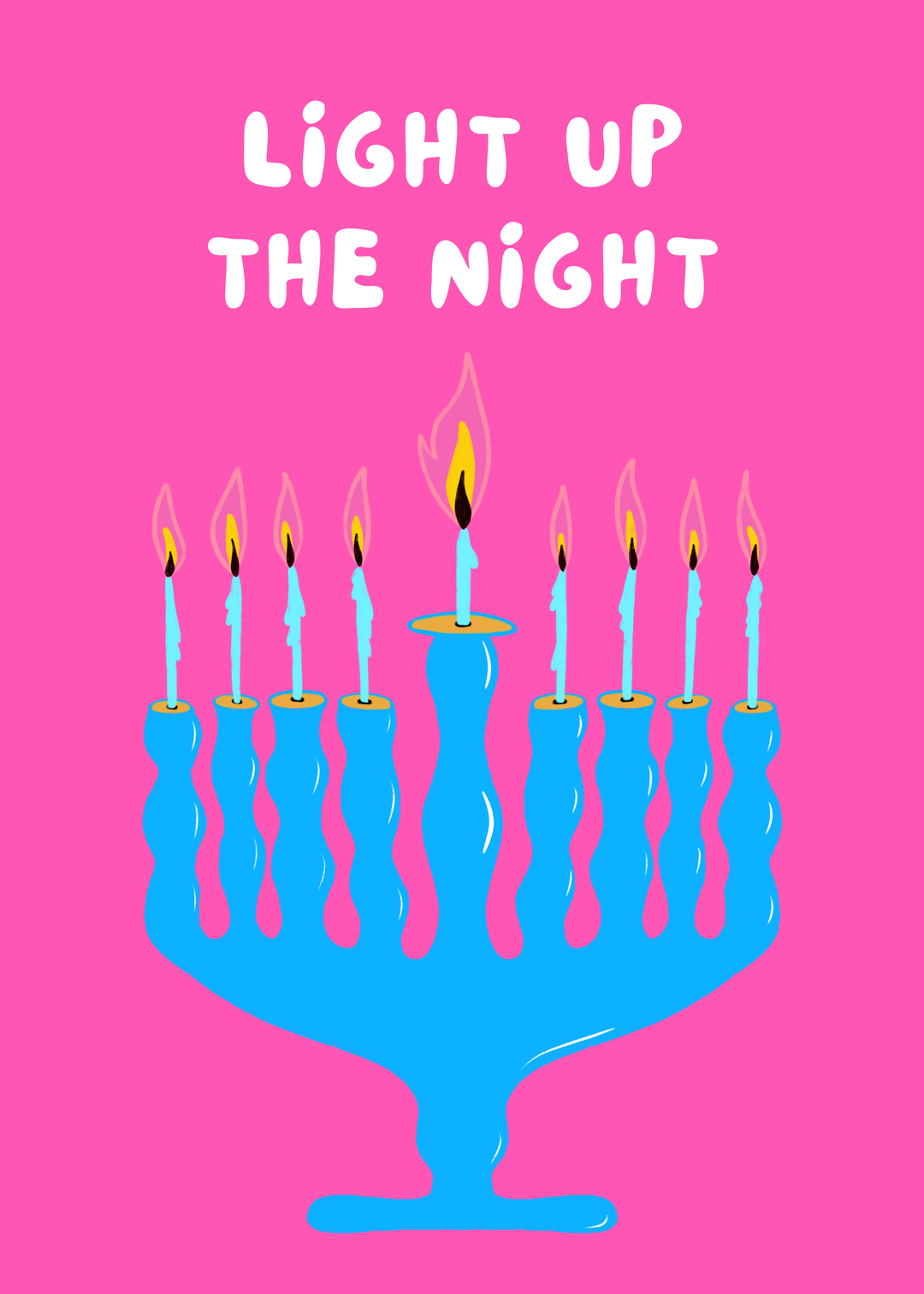 "Lit Holiday" Hand-Drawn Eco-Greeting Holiday Cards for Hanukkah