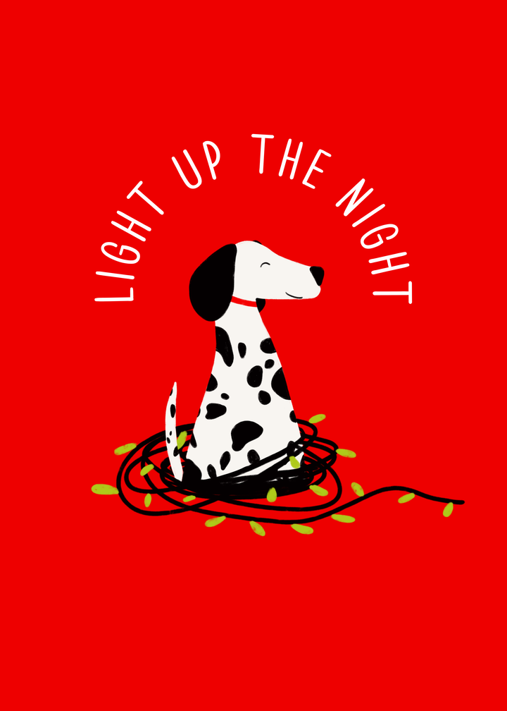 "Shine Bright" Dog Christmas Hand-Drawn Eco-Greeting Holiday Cards