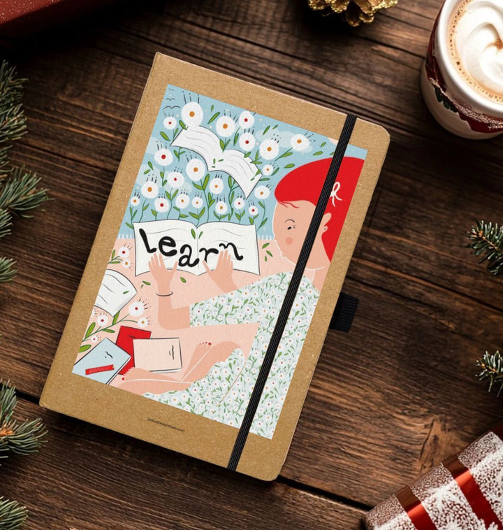 Learn Flowers & Books Eco-Friendly Recycled Journal (Kraft)