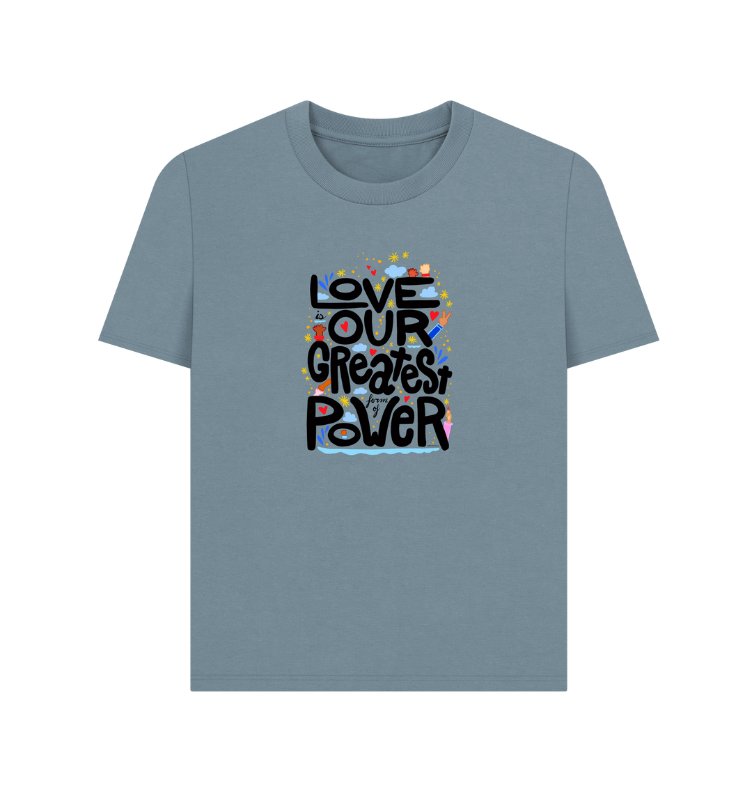 Stone Blue Printed T-shirt Front