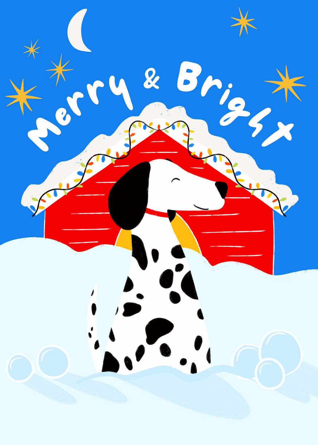 "Shine Bright" Dog Christmas Hand-Drawn Eco-Greeting Holiday Cards