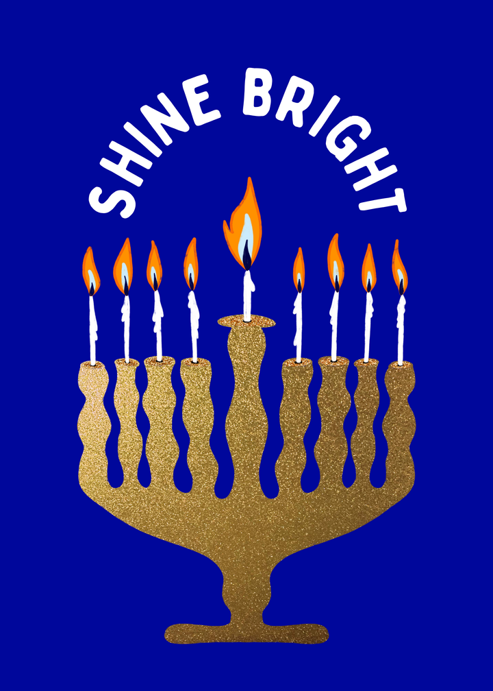"Lit Holiday" Hand-Drawn Eco-Greeting Holiday Cards for Hanukkah