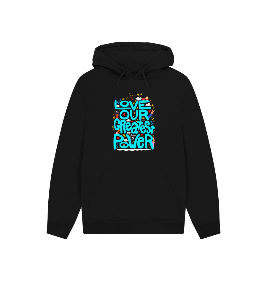 Black Printed Hoody Front