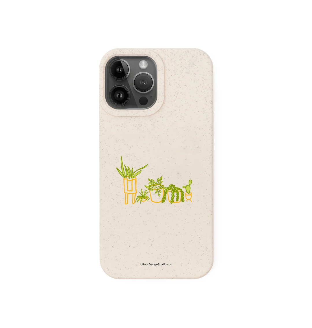 Natural Whimsical Houseplants in Yellow Pots Eco-Friendly Phone Case (Oatmeal)