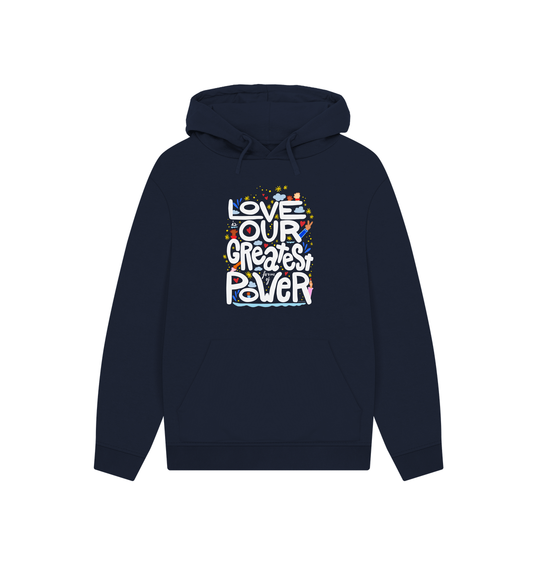 Navy Printed Hoody Front