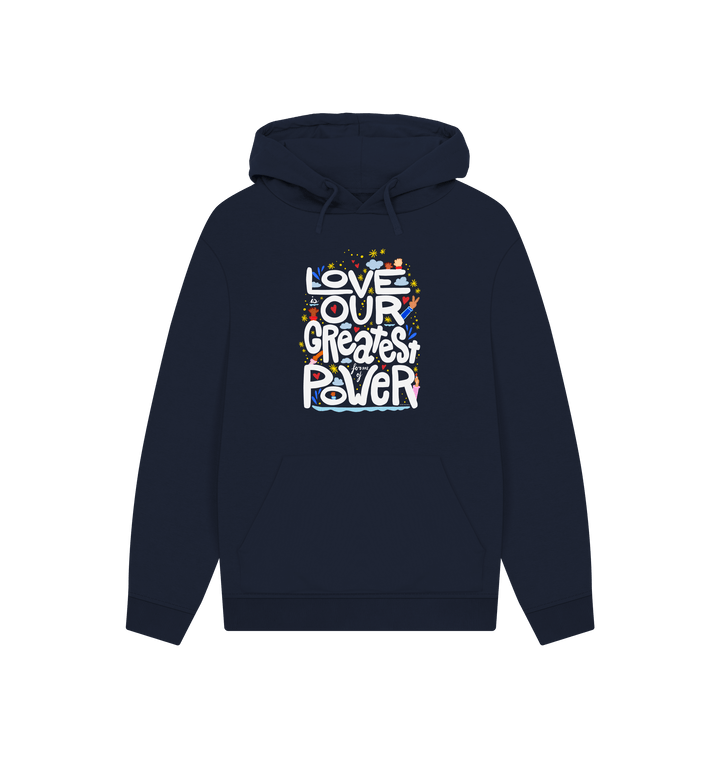 Navy Printed Hoody Front