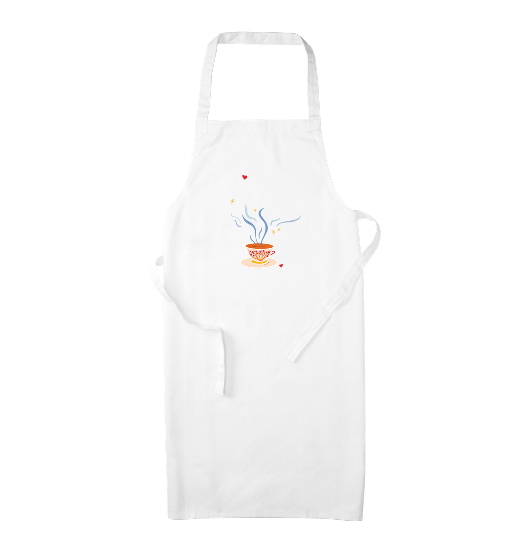 White Tea Time Organic Apron (White)