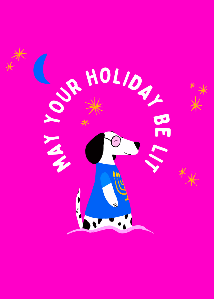 "Lit Holiday" Hand-Drawn Eco-Greeting Holiday Cards for Hanukkah