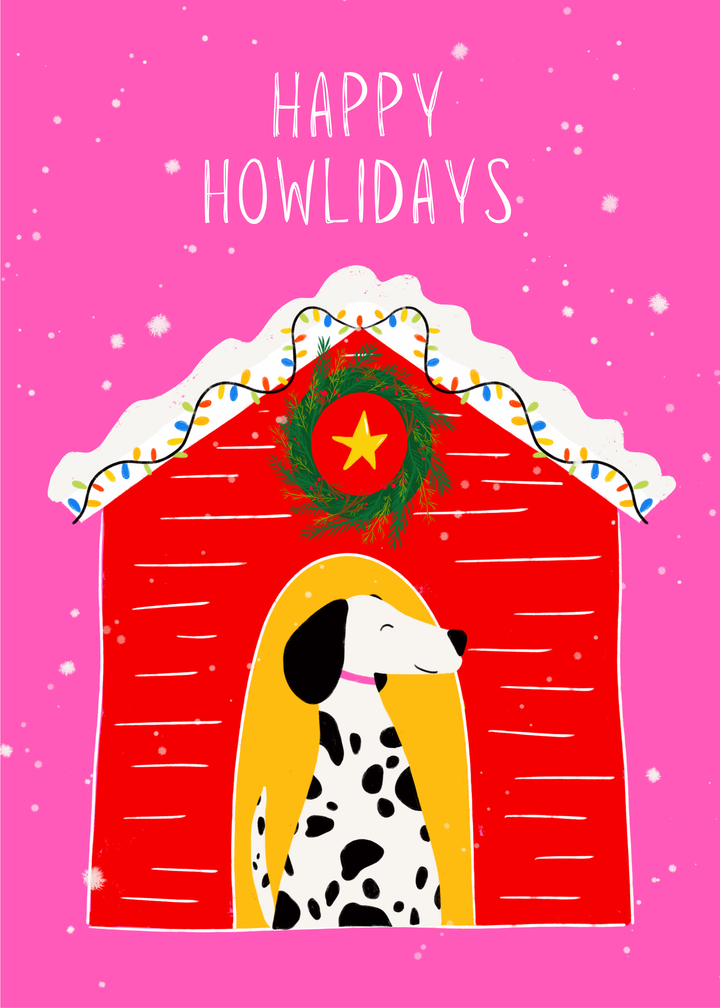 "Shine Bright" Dog Christmas Hand-Drawn Eco-Greeting Holiday Cards