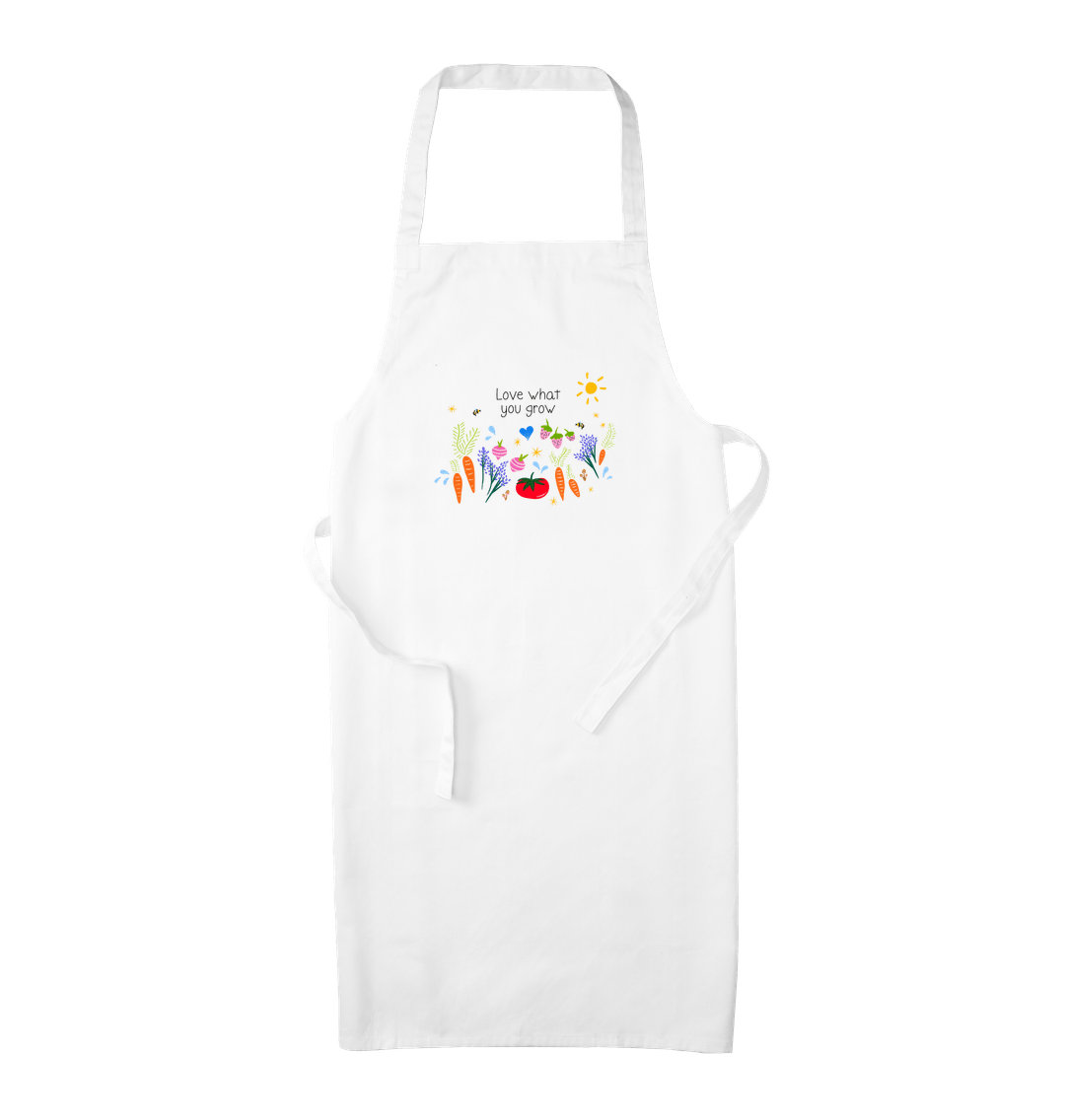 White Love What You Grow Garden Party Apron (White)