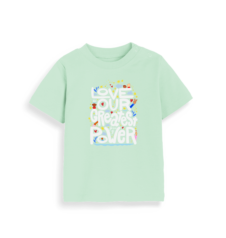 Mint Printed Kids T-Shirt Front
