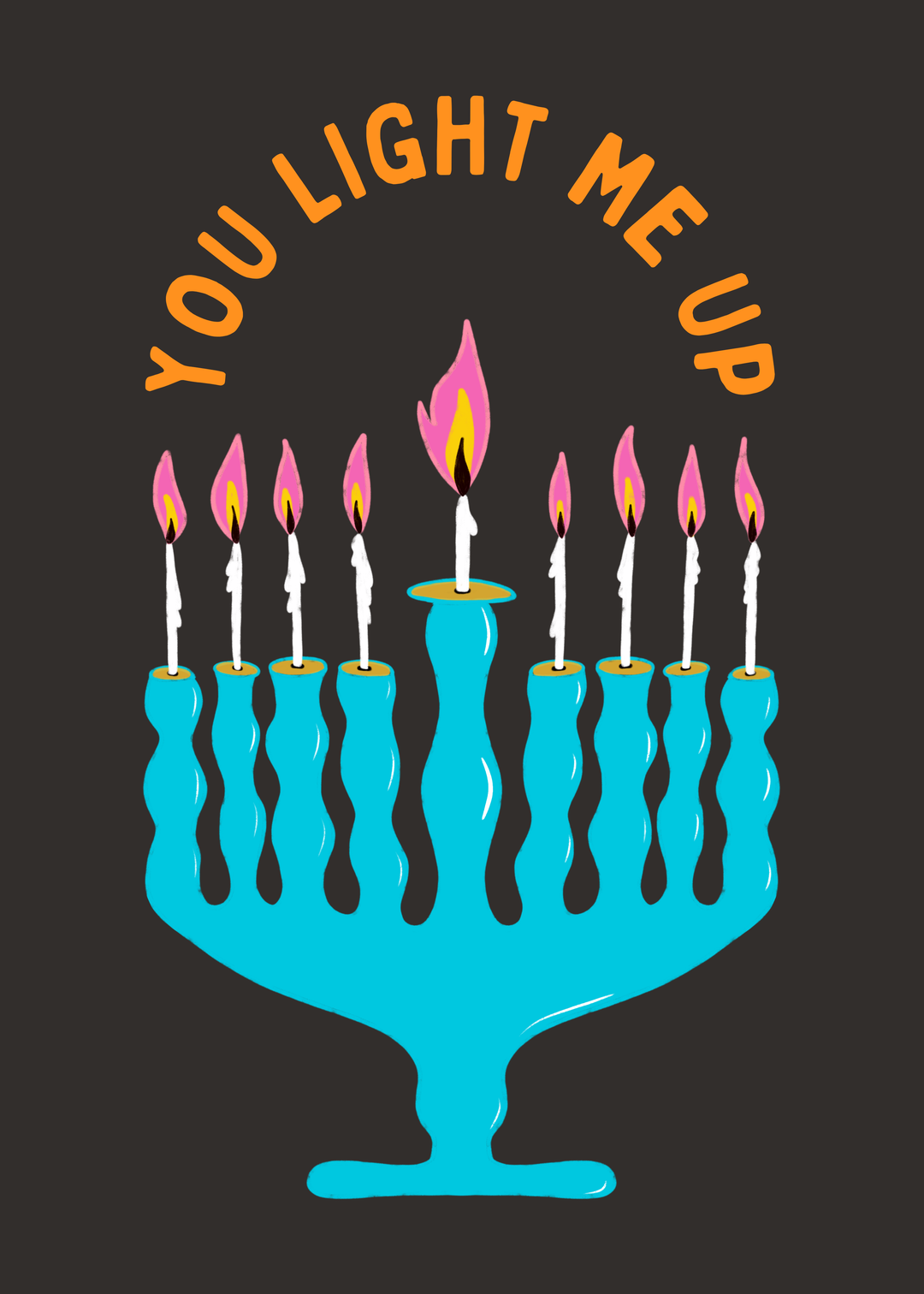 "Lit Holiday" Hand-Drawn Eco-Greeting Holiday Cards for Hanukkah