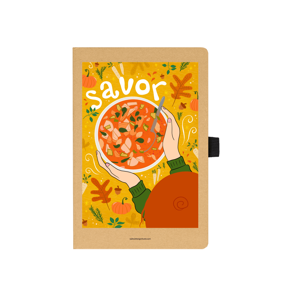 Kraft Savor Autumn Soup & Vegetables Eco-Friendly Recycled Journal (Kraft)