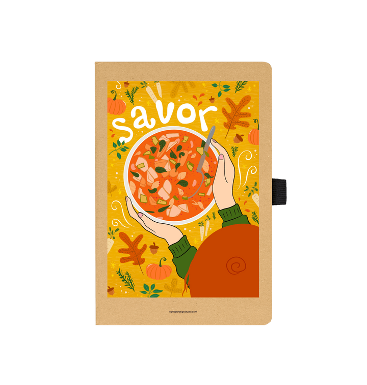 Kraft Savor Autumn Soup & Vegetables Eco-Friendly Recycled Journal (Kraft)