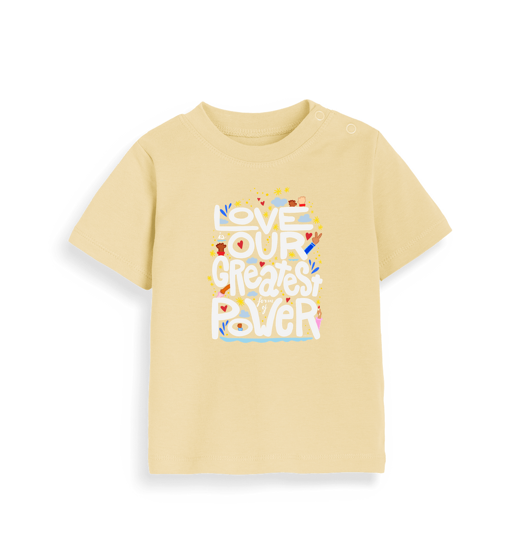 Soft Yellow Printed Kids T-Shirt Front