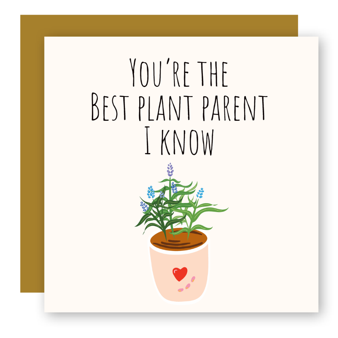 "Best Plant Parent" Lavender Plant Greeting Card + Matching Envelope (Occasion)
