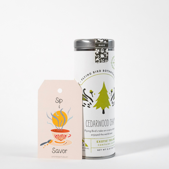 "Cedarwood Chai" Tea Time Tin - 6 Eco-Teabags of Organic Woodsy Tea