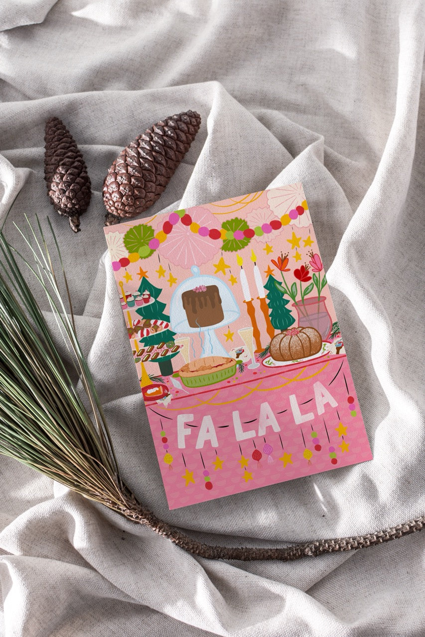 "Holiday Desserts" Hand-Drawn Eco-Greeting Holiday Cards for Christmas