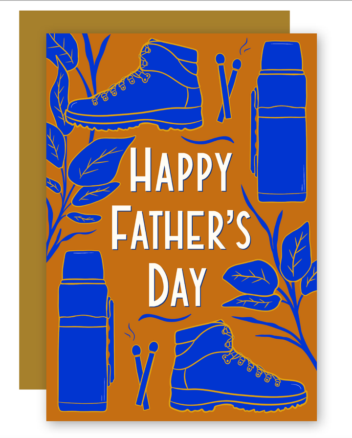Father's Day Woodsy Camping Hiking Greeting Card + Matching Envelope - Assorted (Occasion)