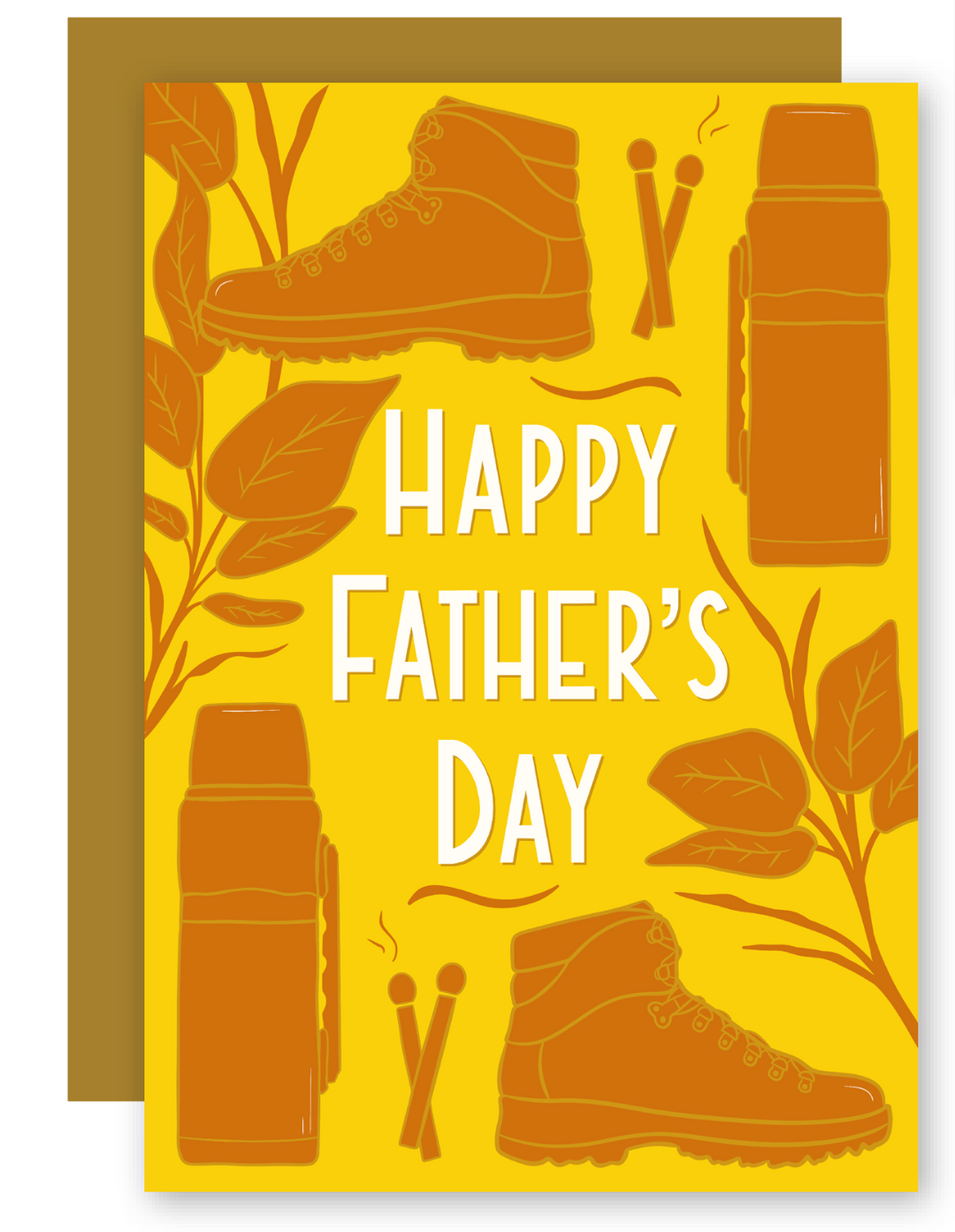 Father's Day Woodsy Camping Hiking Greeting Card + Matching Envelope - Assorted (Occasion)