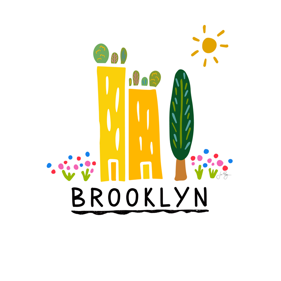 "Green Cities" (Brooklyn) Colorful Eco-Art Print 5x7"