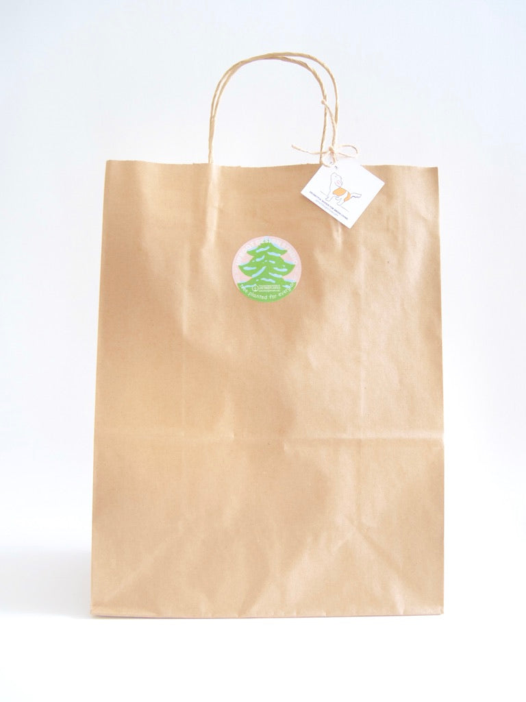 Paper Gift Bag: UpRoot 100% Recycled Kraft Paper Gift Bags "Let Your Spirit Bloom"