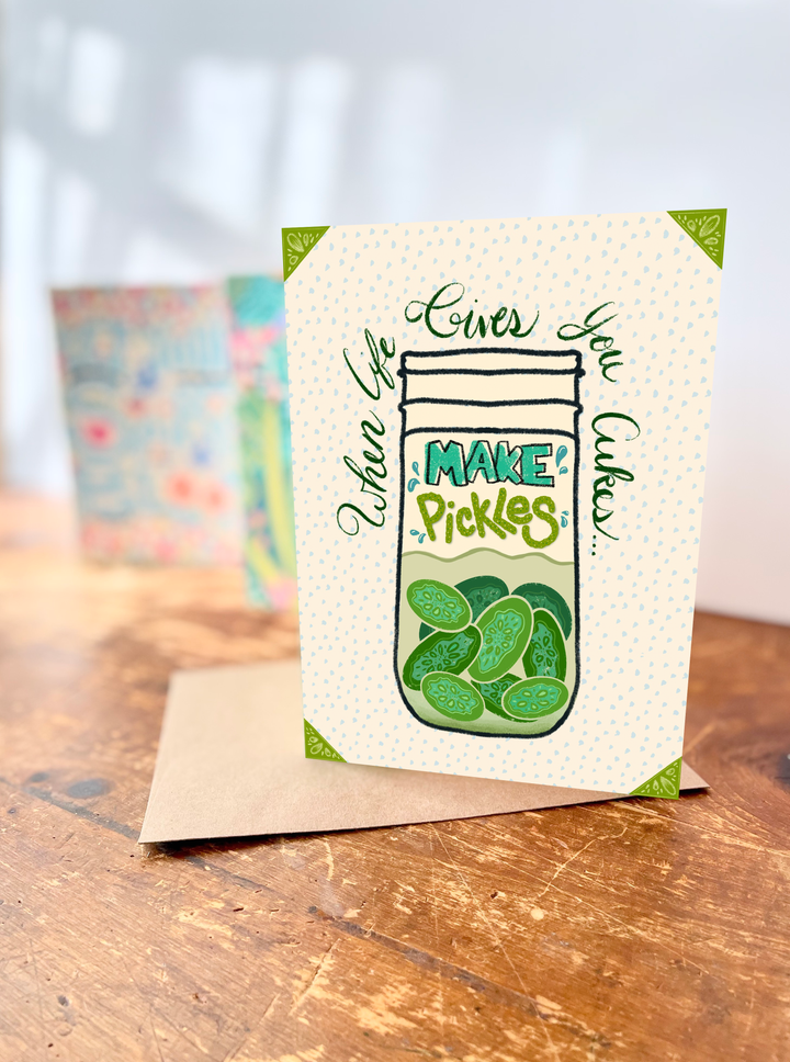 In a Pickle Eco-Greeting Cards - "When Life Gives You Cukes, Make Pickles"