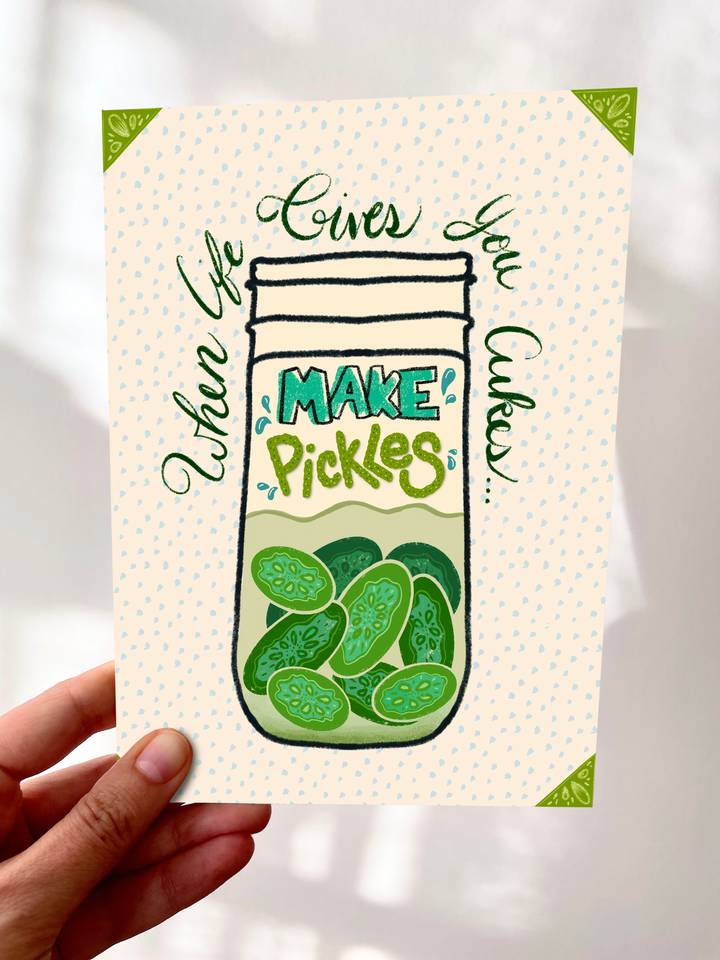 In a Pickle Eco-Greeting Cards - "When Life Gives You Cukes, Make Pickles"