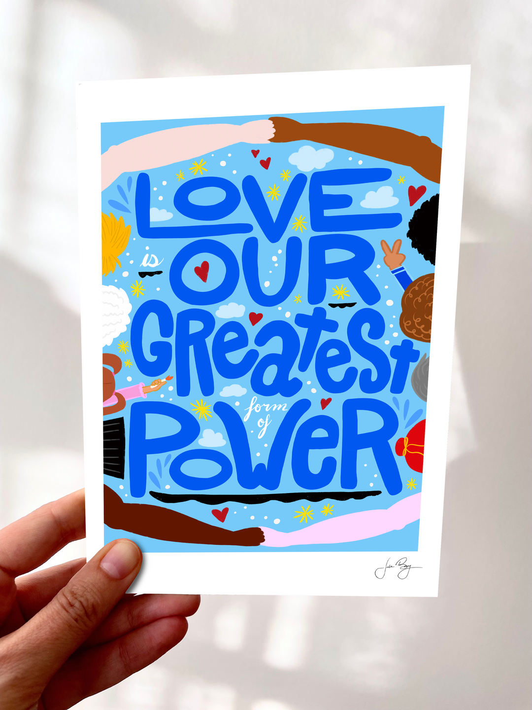 "Love is Our Greatest Form of Power" Hand-Drawn Eco-Greeting Cards