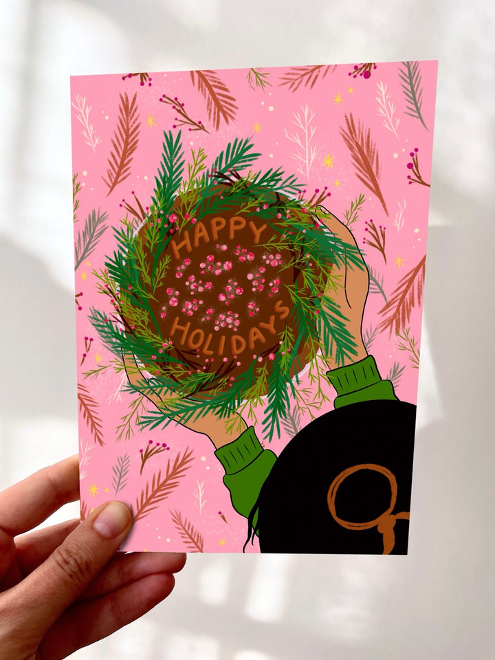 "Holiday Desserts" Hand-Drawn Eco-Greeting Holiday Cards for Christmas