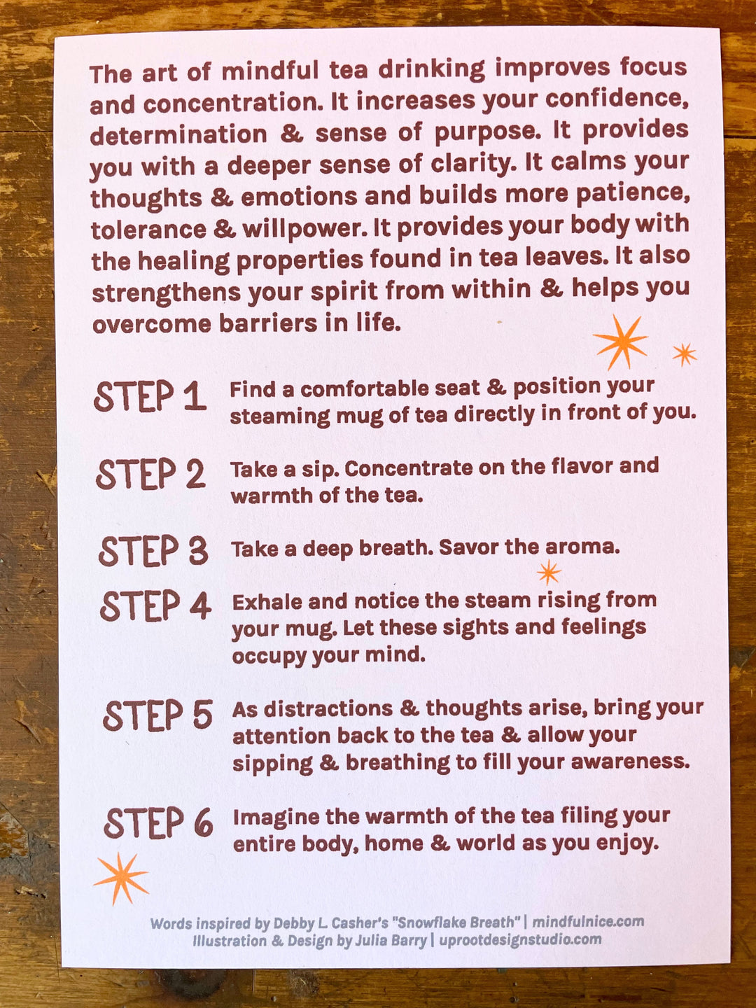 "Lively Spirit" Organic Tea Gift Set w. Pocket Mindfulness Journal & Honey (Sip & Enjoy)