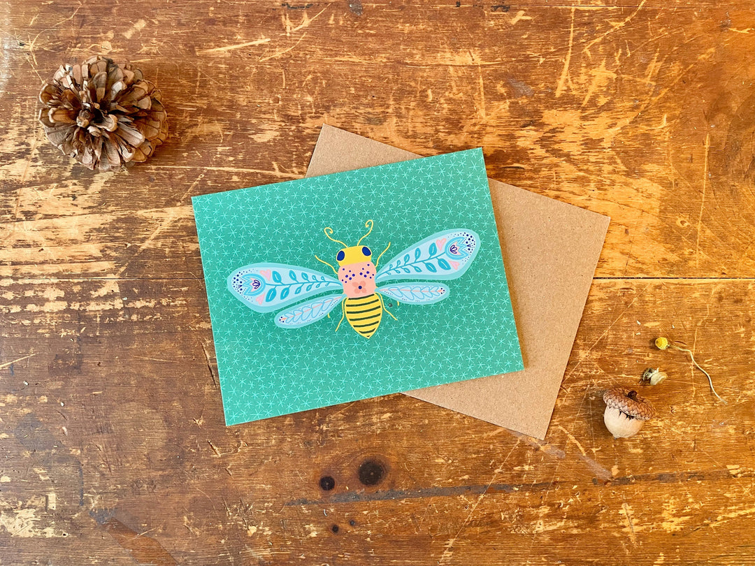 Eco Recycled 4x6 Greeting Cards w. Hand-Drawn Art + Recycled Envelopes, Blank inside - Assorted (Words of Love)