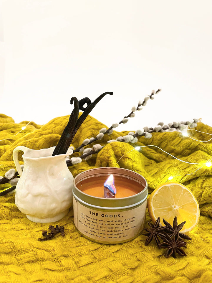 Shine On Candle Relaxation Set: "Sunday Detox" Candle (Bergamot, Anise, White Clove, and Vanilla), Meditation Card + Mindfulness Journal