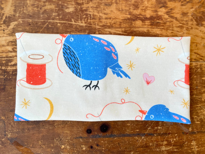 Scented Serenity Organic Eye Pillow - Sewing Birds on Cream (Love in Bloom Collection)