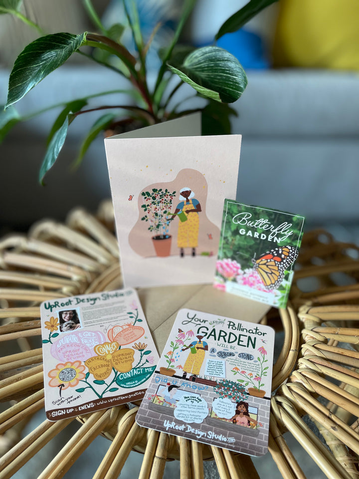 Butterfly Garden Pollinator Greetings Kit w. Non-GMO Butterfly Seed Packet, Infosheets + Gardener Greeting Card (Celebrate Pollinators)