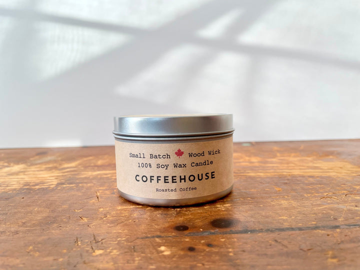 "Coffeehouse" Soy Crackling Wick Eco-Candle - Roasted Coffee Scent (Shine On)