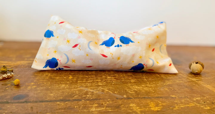 Scented Serenity Eye Pillow - Birds on Light Peach (Winter Dreaming Collection)