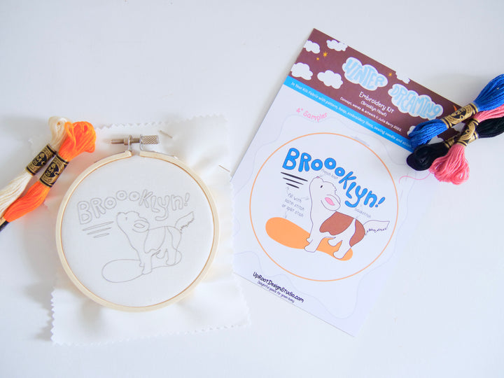 Adorable Brooklyn Howling Dog Eco-Embroidery Kit (Joyful Threads Winter Dreaming)