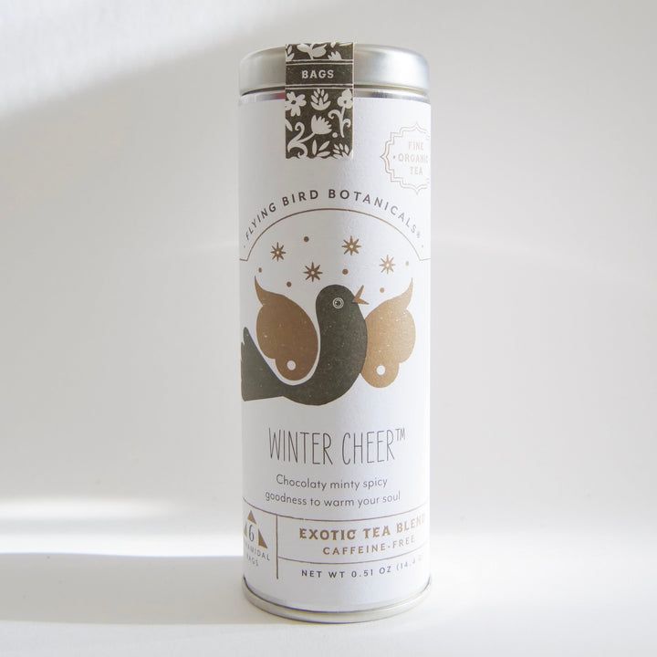 "Winter Cheer" Tea Time Tin: 6 Eco-Teabags of Organic Tea (Chocolate Mint)