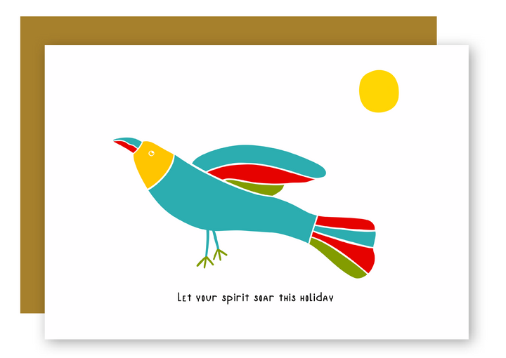 Soaring Birds Holiday Greeting Cards + Matching Envelope, Blank Inside - Assorted (Winter Wishes)