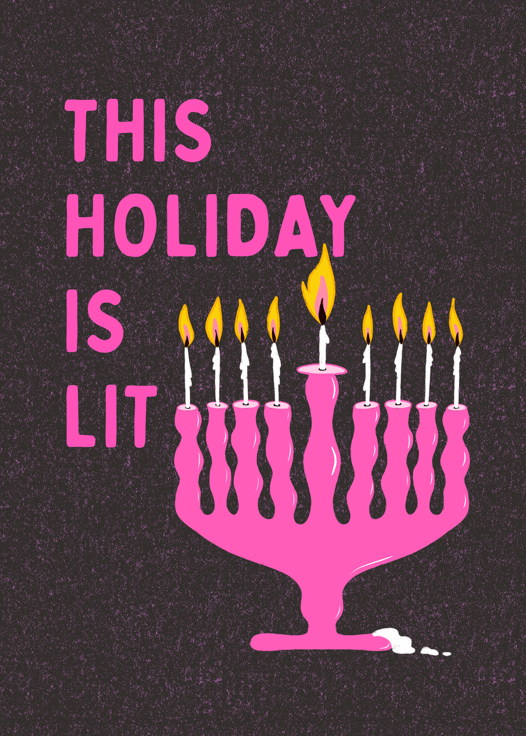"Lit Holiday" Hand-Drawn Eco-Greeting Holiday Cards for Hanukkah