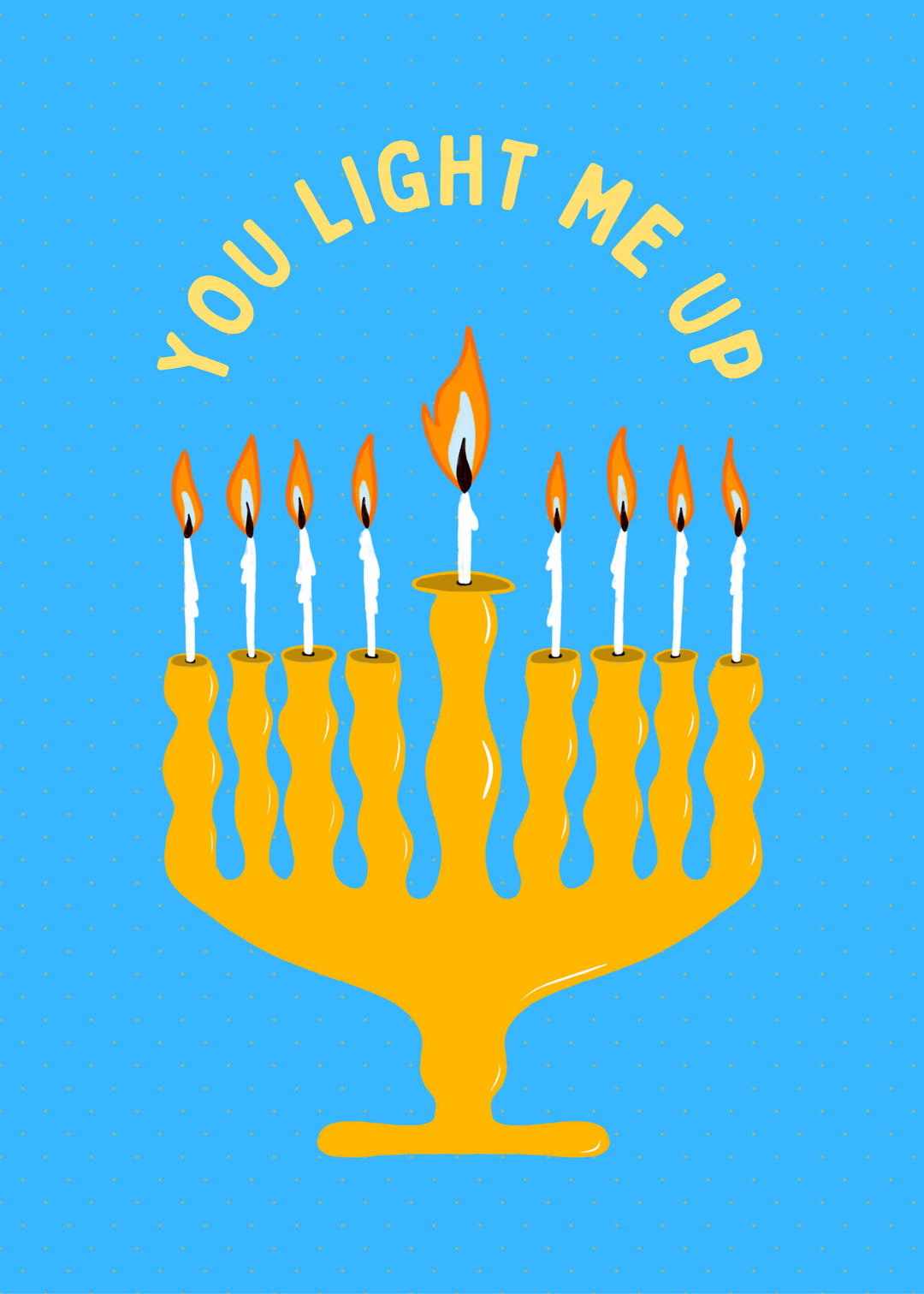 "Lit Holiday" Hand-Drawn Eco-Greeting Holiday Cards for Hanukkah