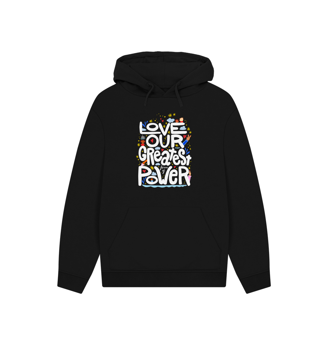 Black Printed Hoody Front