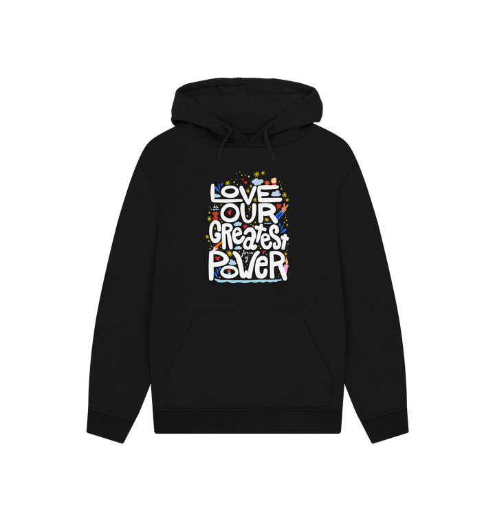 Black Printed Hoody Front