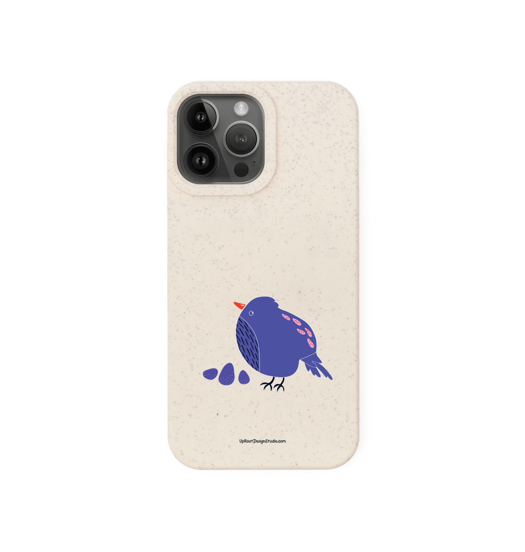 Natural Blue Pouf Bird Eco-Friendly Phone Case (Oatmeal)