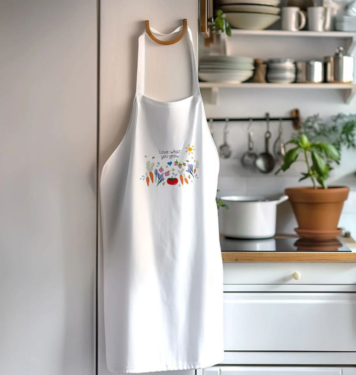 Love What You Grow Garden Party Apron (White)