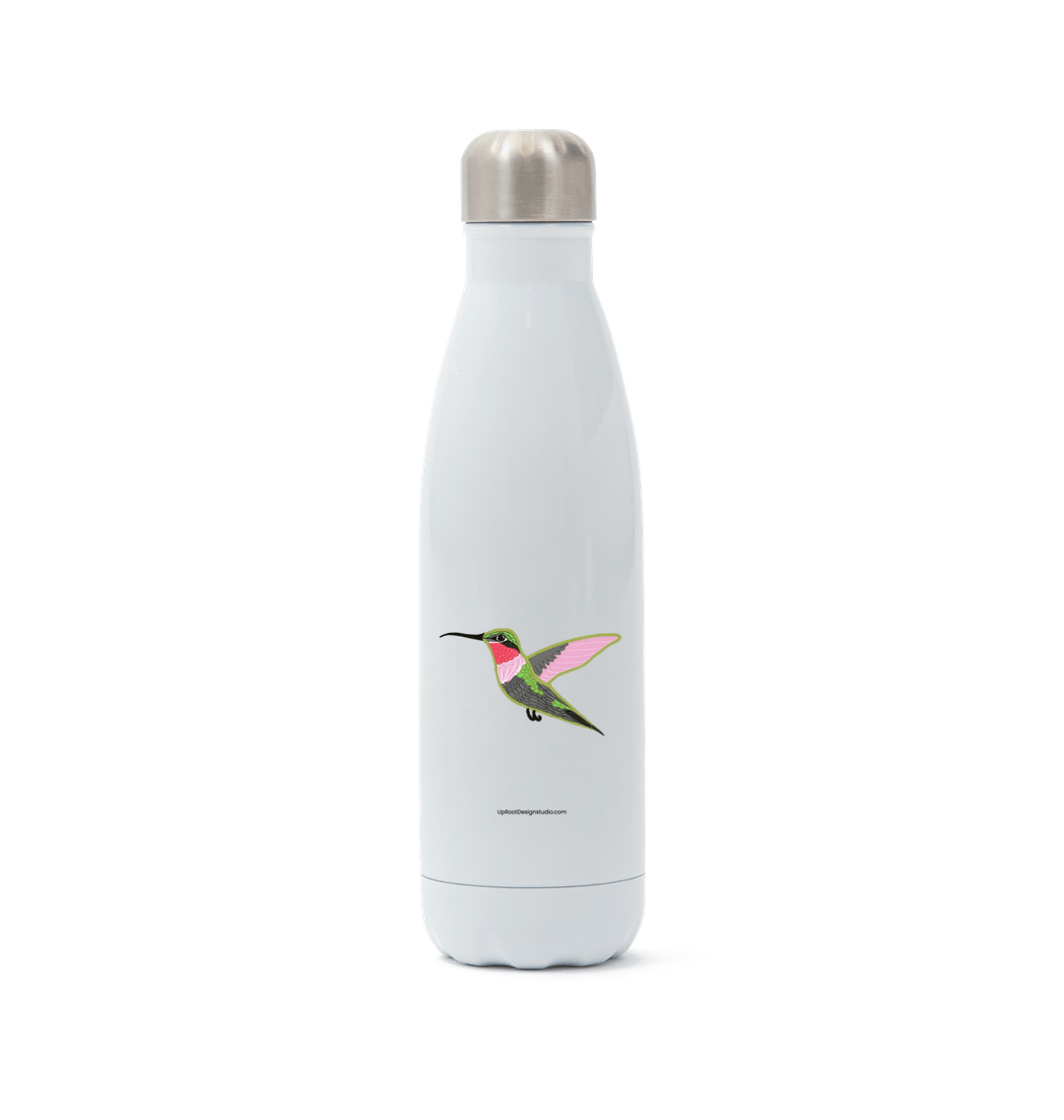 White Hummingbird Eco-Friendly Insulated Metal Water Bottle (White)