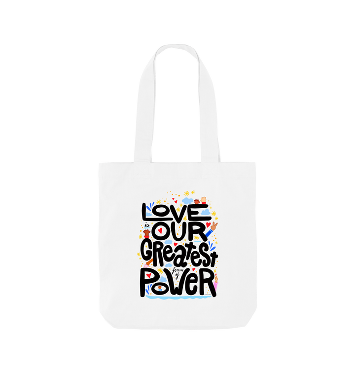 White Printed Bag Front