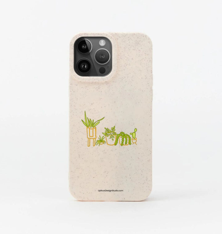 Whimsical Houseplants in Yellow Pots Eco-Friendly Phone Case (Oatmeal)