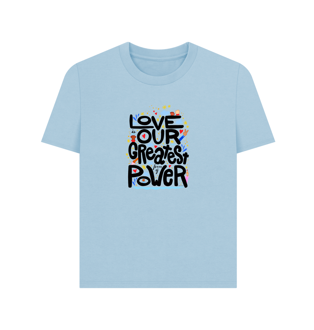 Milky Blue Printed T-shirt Front